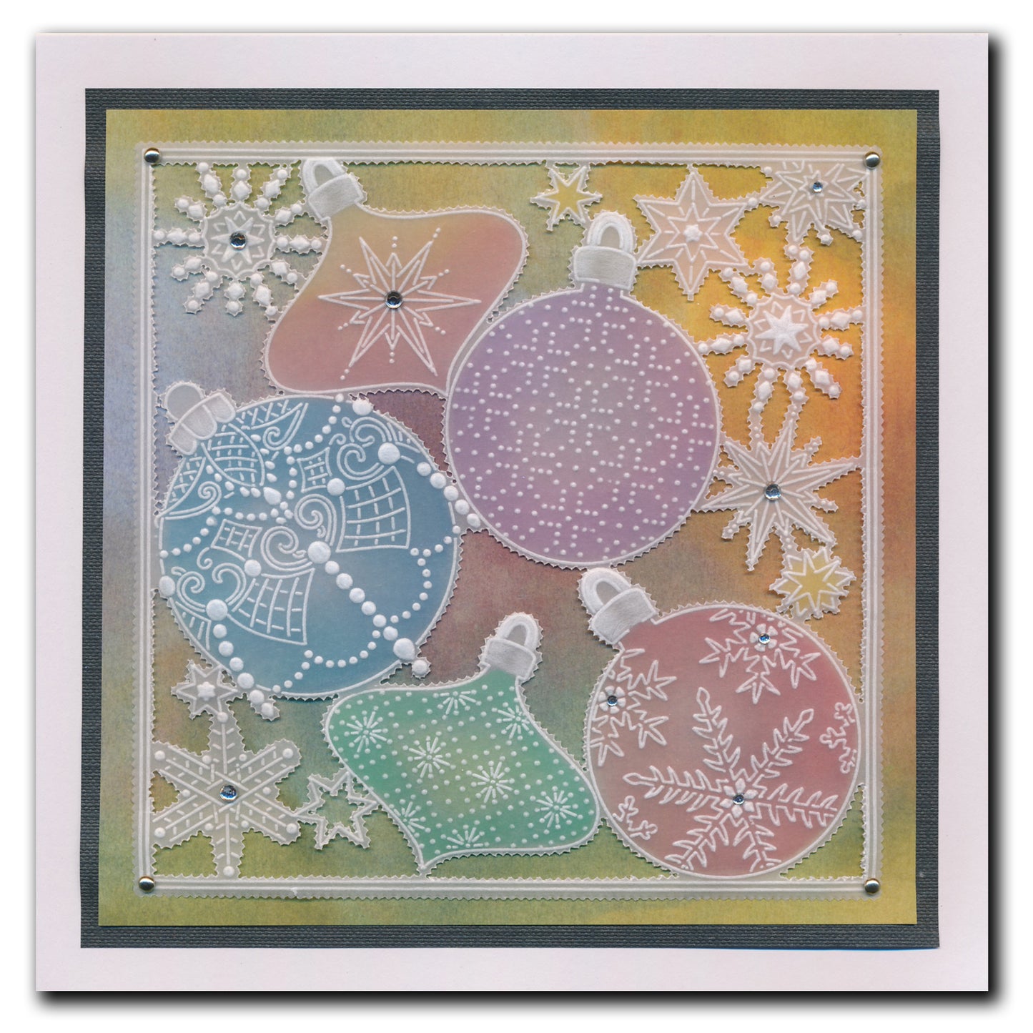 Barbara's SHAC Baubles - Merry Christmas & Season's Greetings A5 Square Groovi Plate Duo