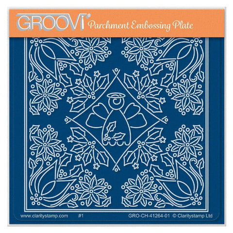 Tina's Christmas Angel Parchlet A6 Square Groovi Plate