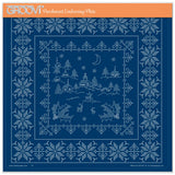 Linda's Dotty Cross-Stitch Christmas Layering Frame A4 Square Groovi Plate