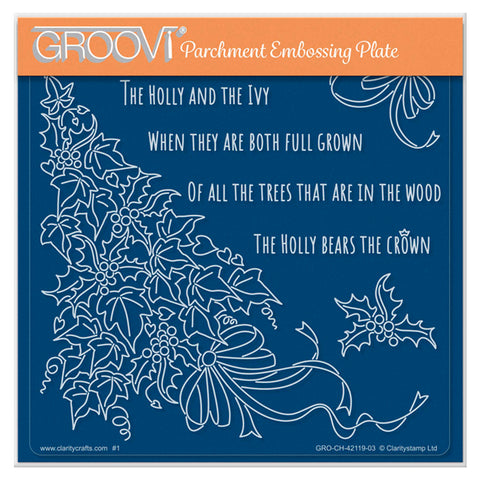 Linda's Holly & Ivy Companion A5 Square Groovi Plate