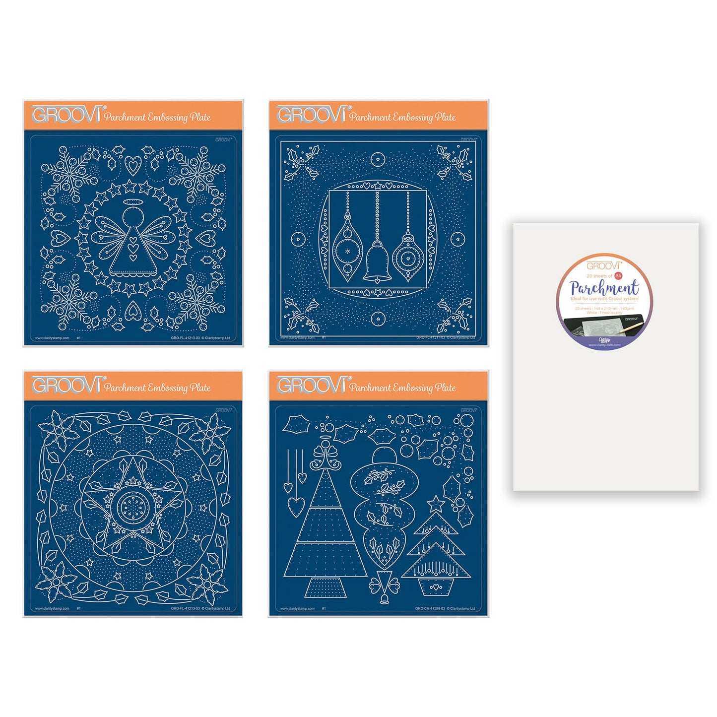 Christmas Embroidery A5 Square Groovi Plate Collection with FREE A5 Parchment Worth £10.49