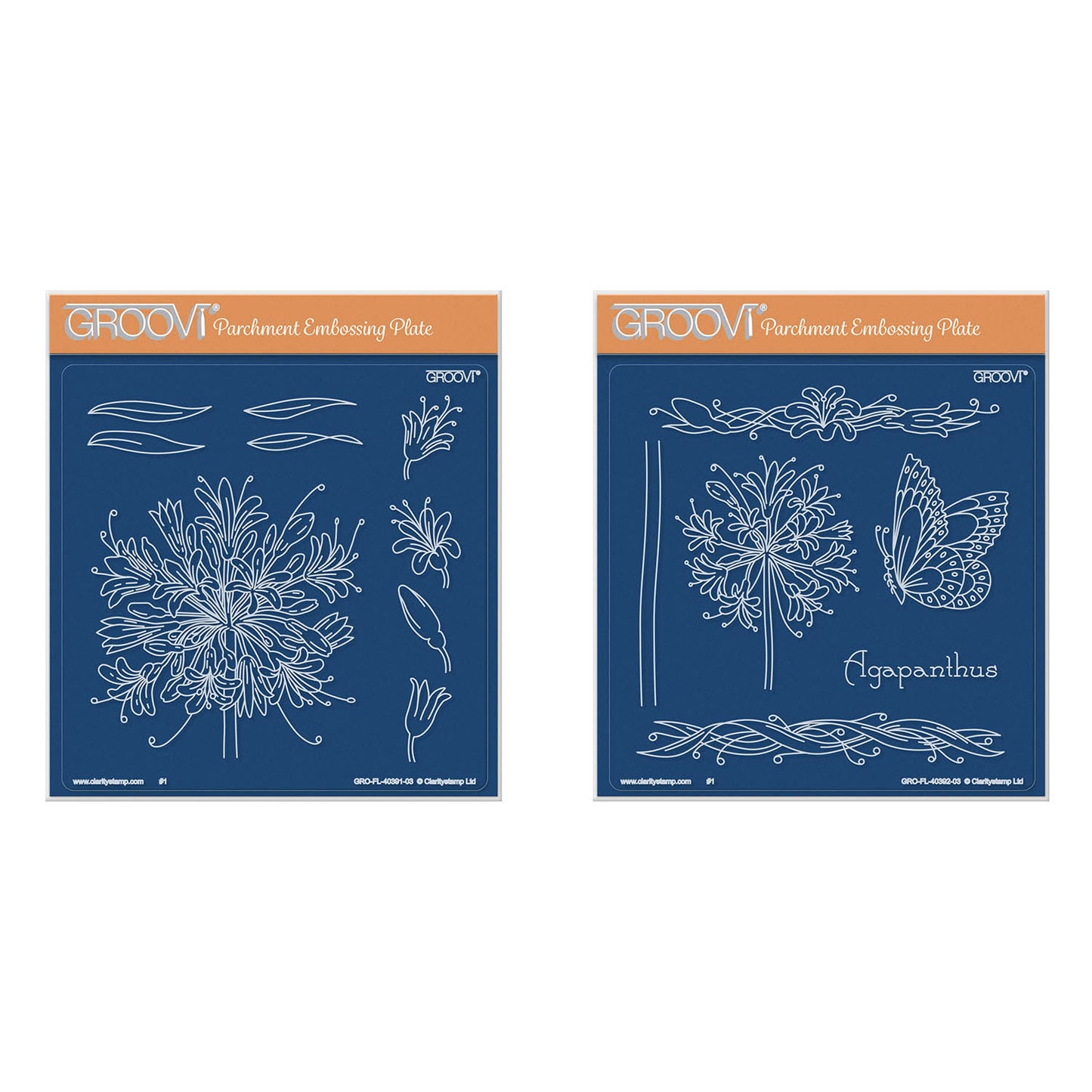 Jayne's Agapanthus A5 Square Groovi Plate Set