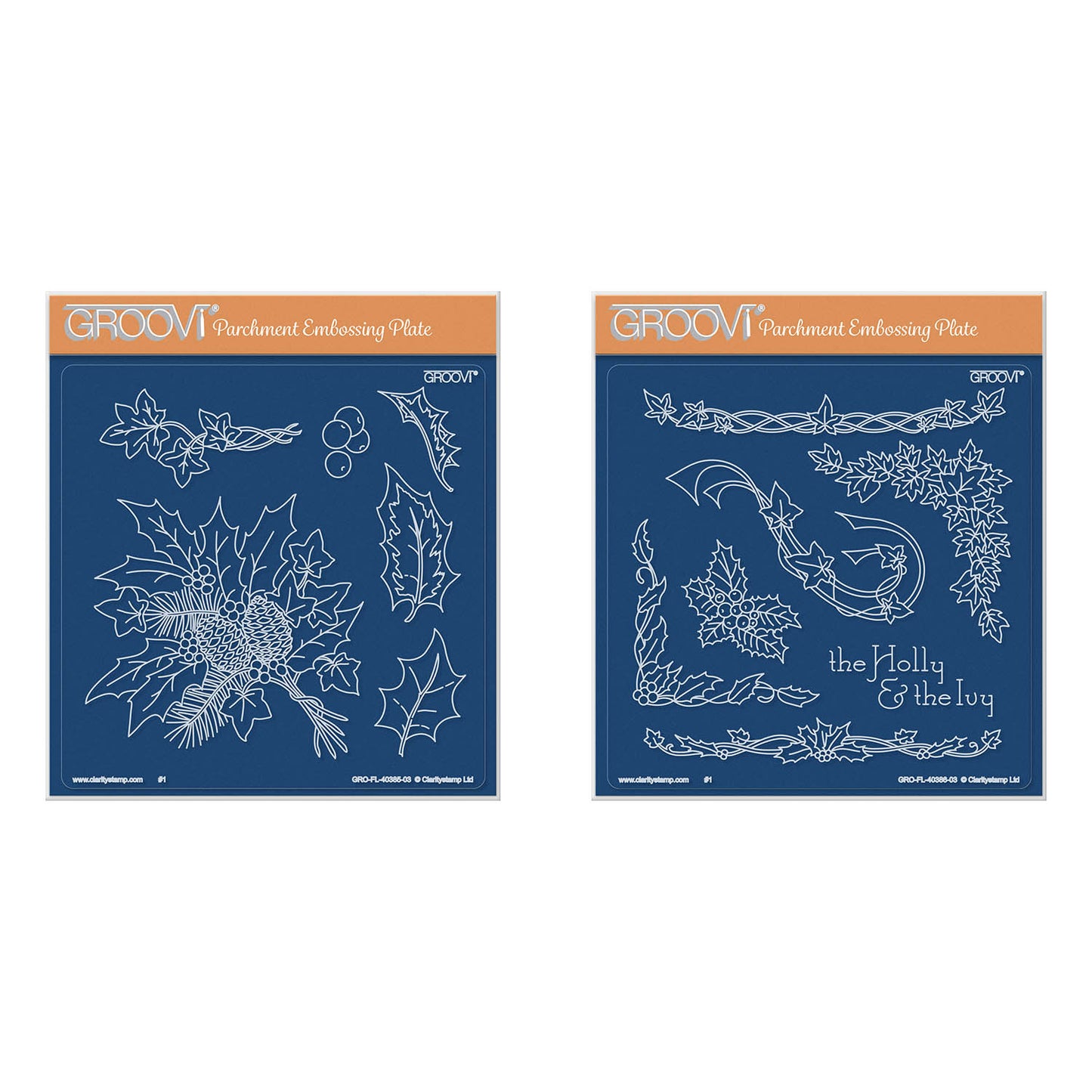 Jayne's Holly & Ivy A5 Square Groovi Plate Set