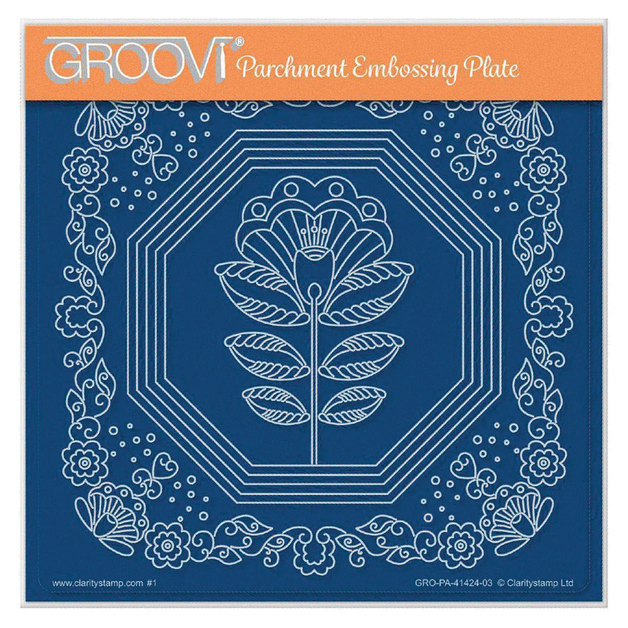 Lucy's Folkart Octagon A5 Square Groovi Plate