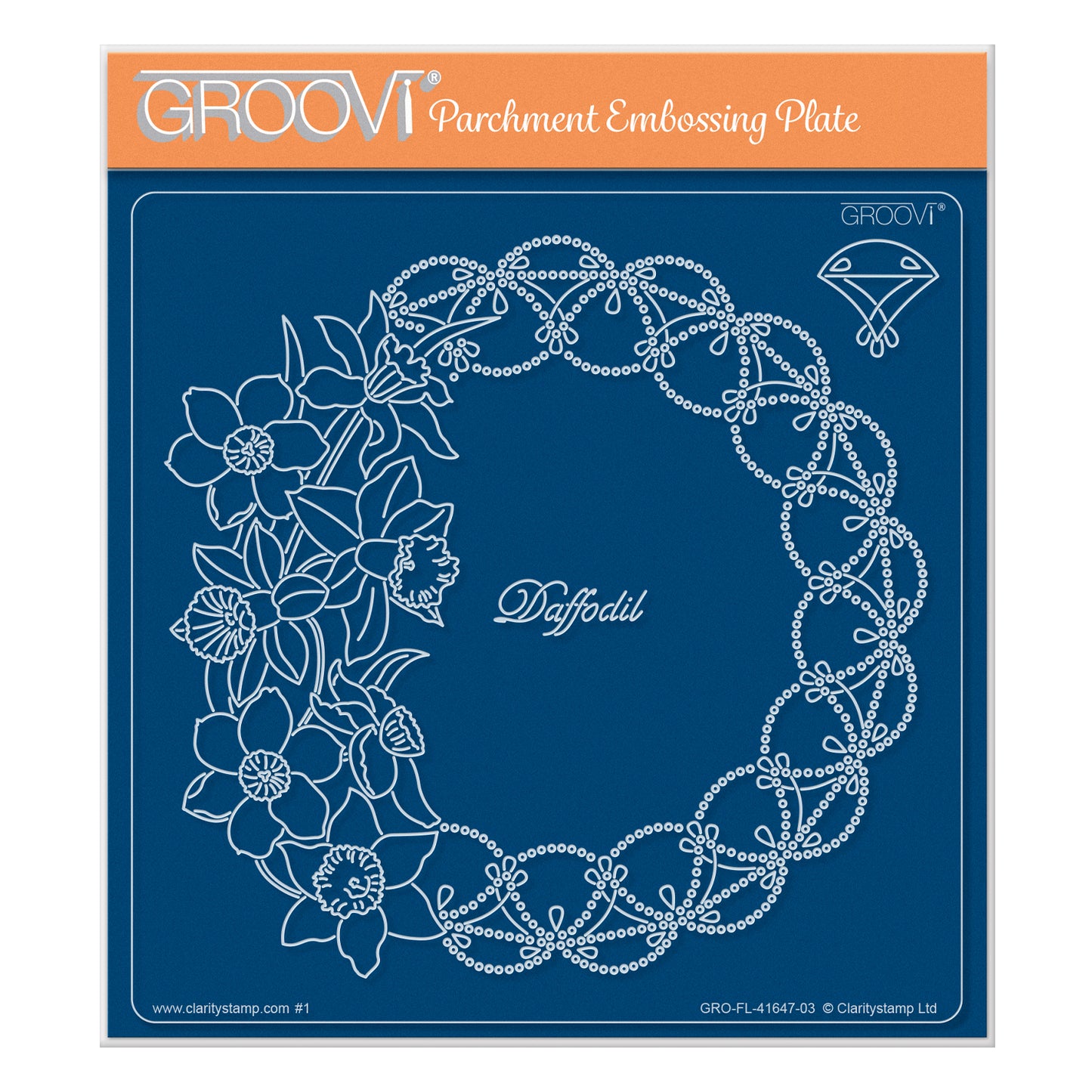 Linda's Daffodil & Lace A5 Square Groovi Plate