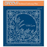 Tina's With Love Floral Swirls & Corners All in One A5 Square Groovi Plate