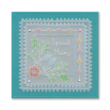 Tina's Very Best Wishes Floral Swirls & Corners All in One A5 Square Groovi Plate