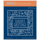 Festive Frame & Sentiments - Season's Greetings Christmas Rose A6 Square Groovi Plate
