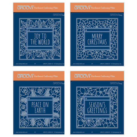 Festive Frame & Sentiments A6 Square Groovi Plate Collection