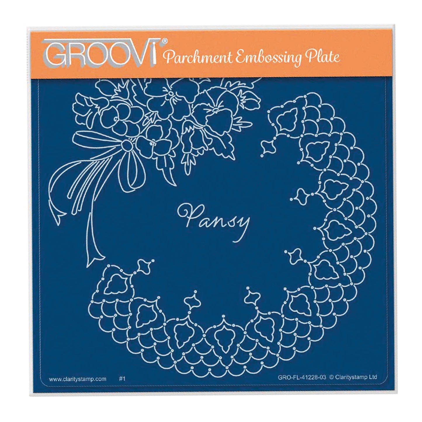 Linda's Pansy & Lace A5 Square Groovi Plate