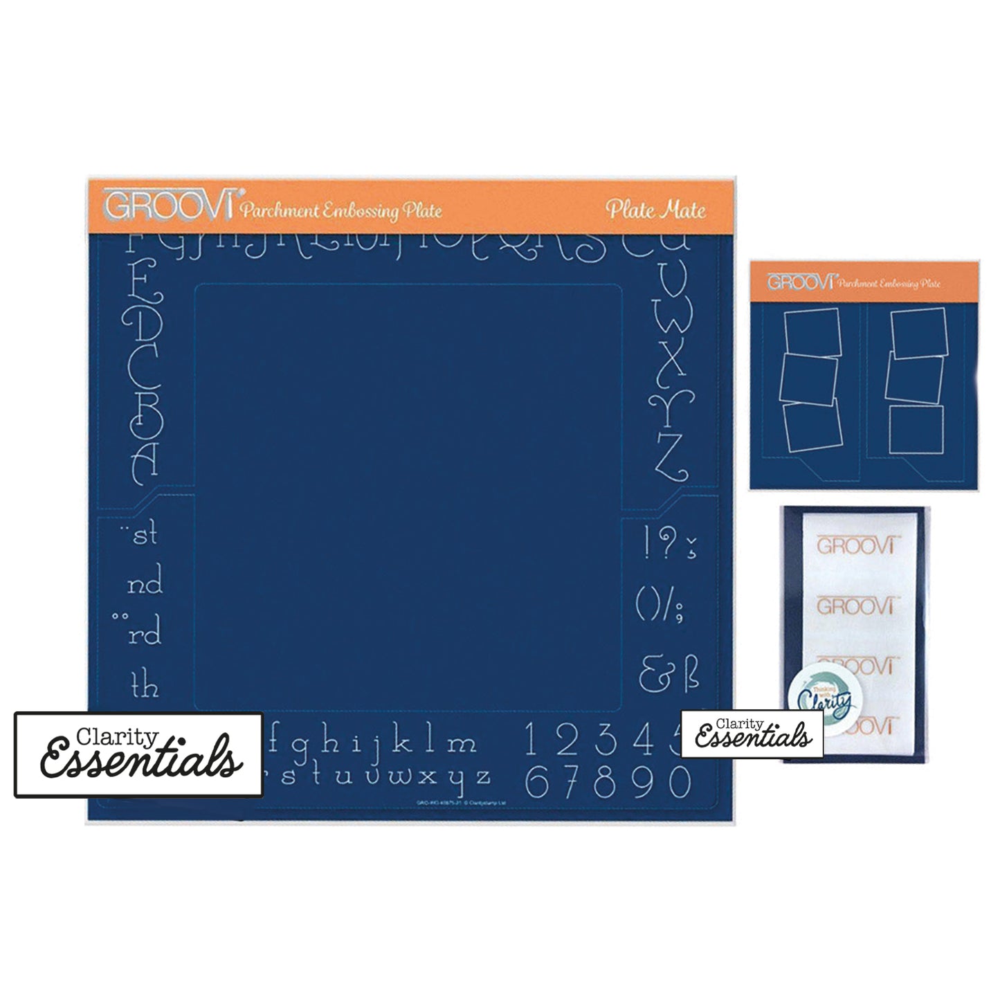 Alphabet & Numbers A4 Square Groovi Plate Mate with Extenders & Groovi Tabs
