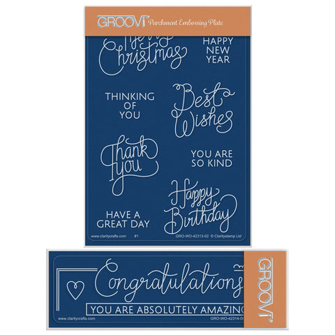 Ribbon Sentiments A6 & Spacer Groovi Plate Duo