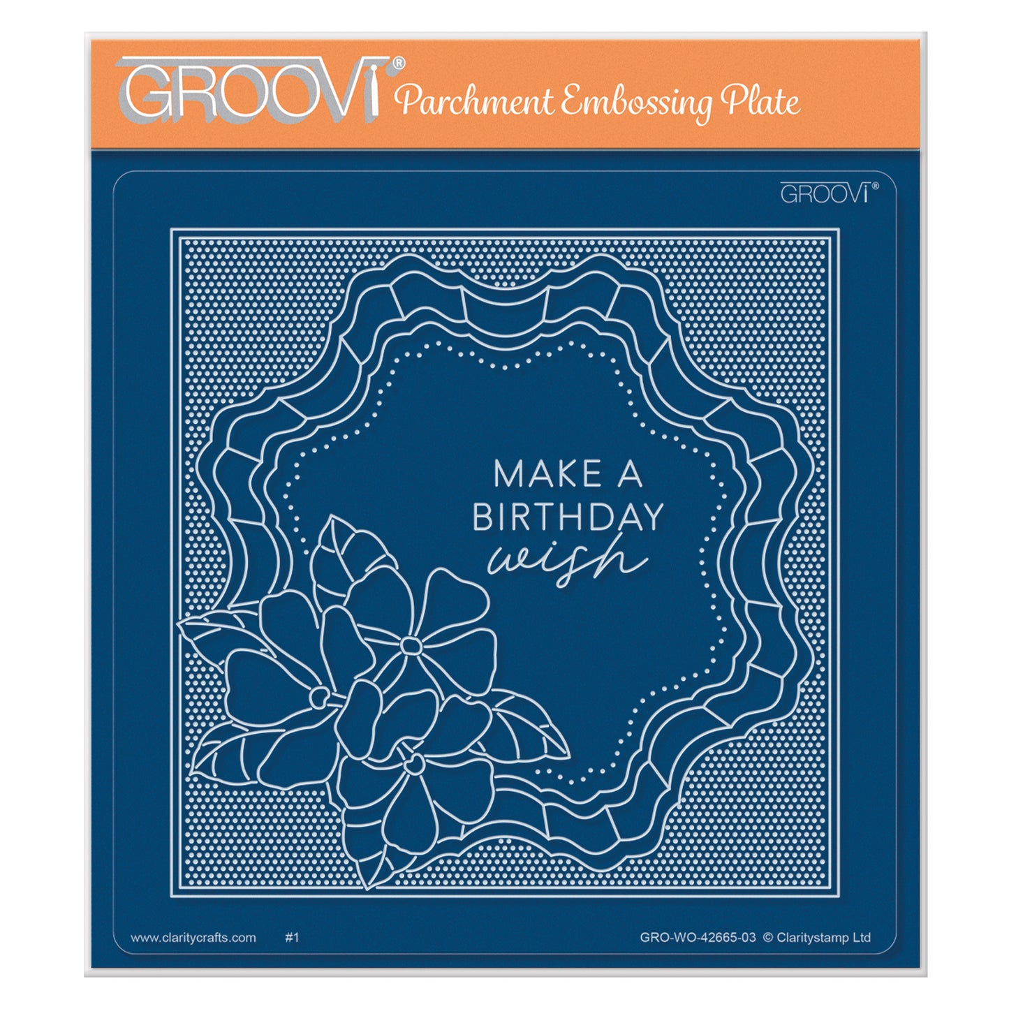 Groovi Grid Overlay - Birthday Wish A5 Square Groovi Plate