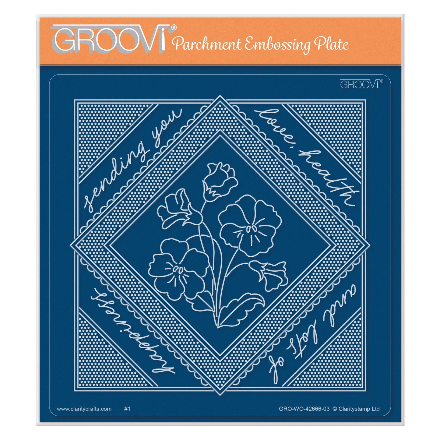 Groovi Grid Overlay - Love, Health & Happiness A5 Square Groovi Plate