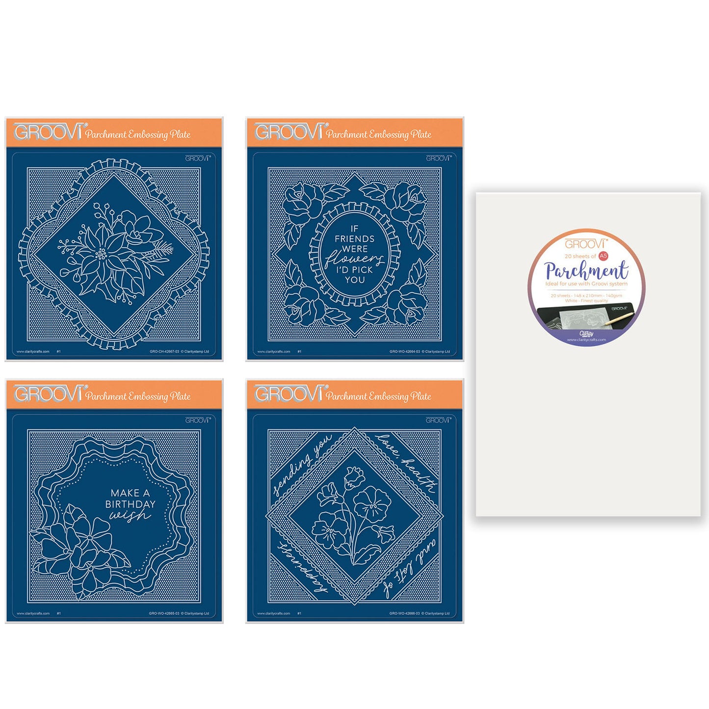 Groovi Grid Overlay A5 Square Groovi Plate Collection with FREE A5 Parchment Worth £10.49