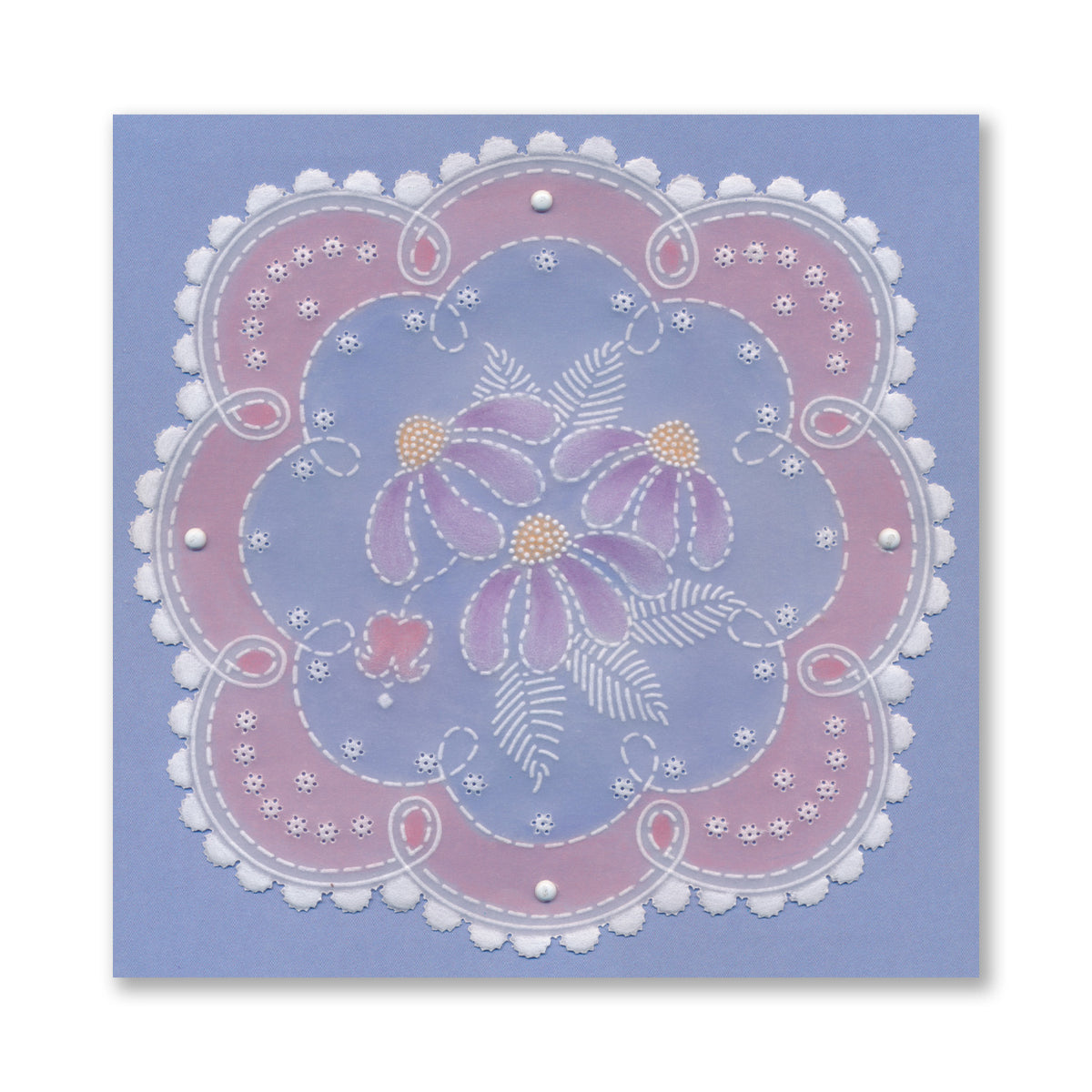 Linda's Floral Scallop Octagon Applique Midi Groovi Plate