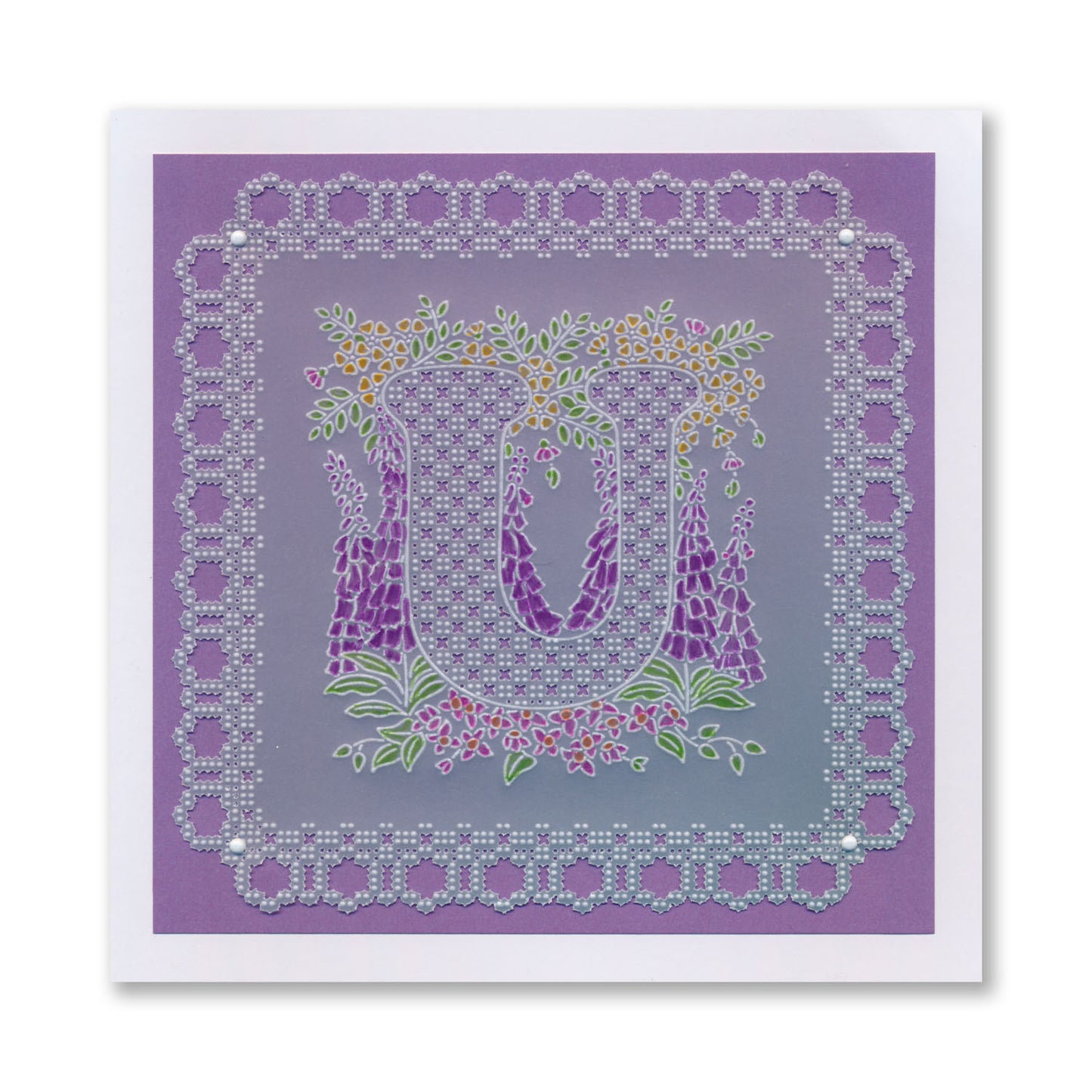 Linda's Floral Alphabet - Letter U A6 Square Groovi Plate
