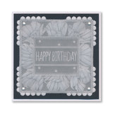 Floral Frame & Sentiments - Happy Birthday Poppies A6 Square Groovi Plate