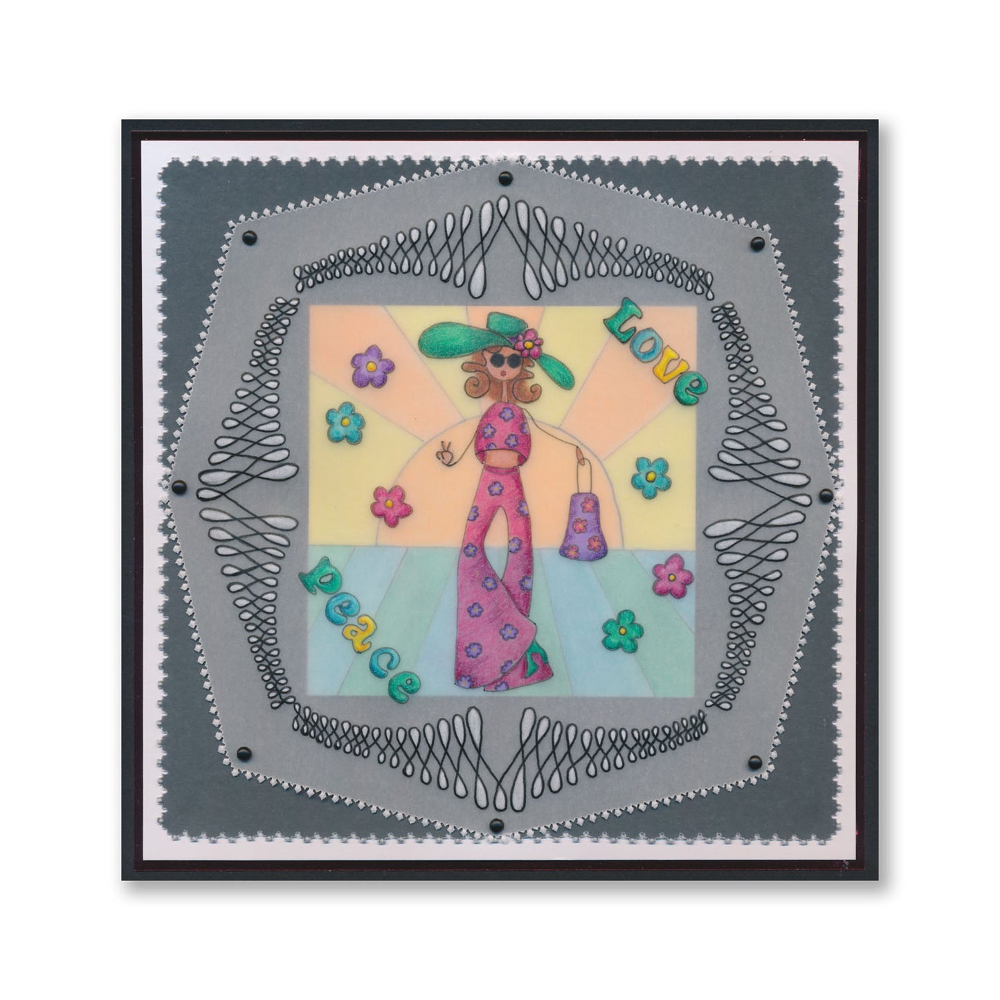 Barbara's SHAC Hippie Chicks A4 Stamp Set & A5 Groovi Plate