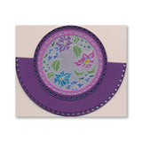 Barbara's Happiness - Floral Crescent & Panel A5 Groovi Plate