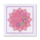 Barbara's Happiness - Floral Crescent & Panel A5 Groovi Plate