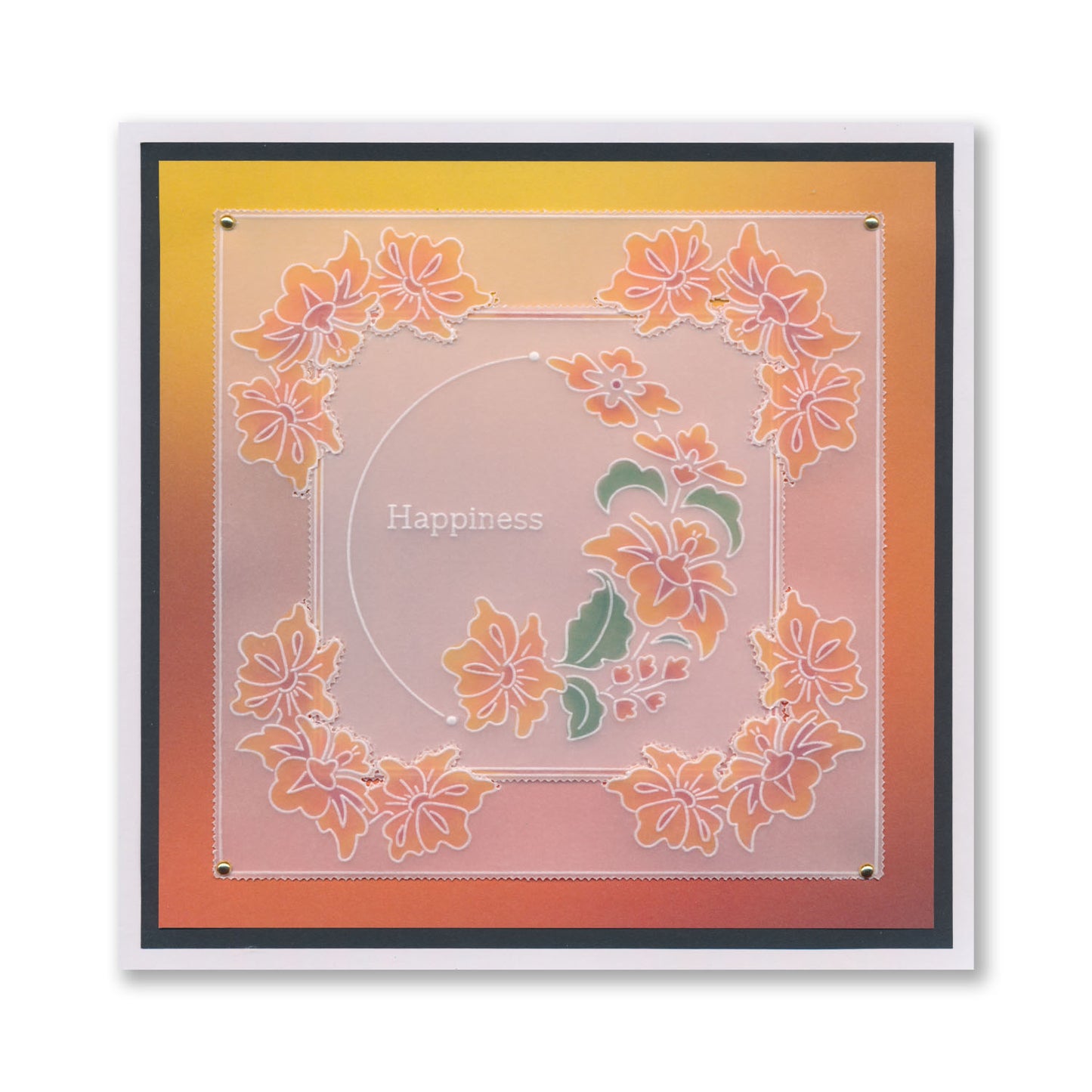 Barbara's Happiness - Floral Crescent & Panel A5 Groovi Plate
