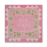 Festive Frame & Sentiments - Joy to the World Holly & Ivy A6 Square Groovi Plate
