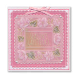 Festive Frame & Sentiments - Season's Greetings Christmas Rose A6 Square Groovi Plate