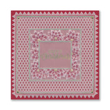Festive Frame & Sentiments - Merry Christmas Poinsettia A6 Square Groovi Plate