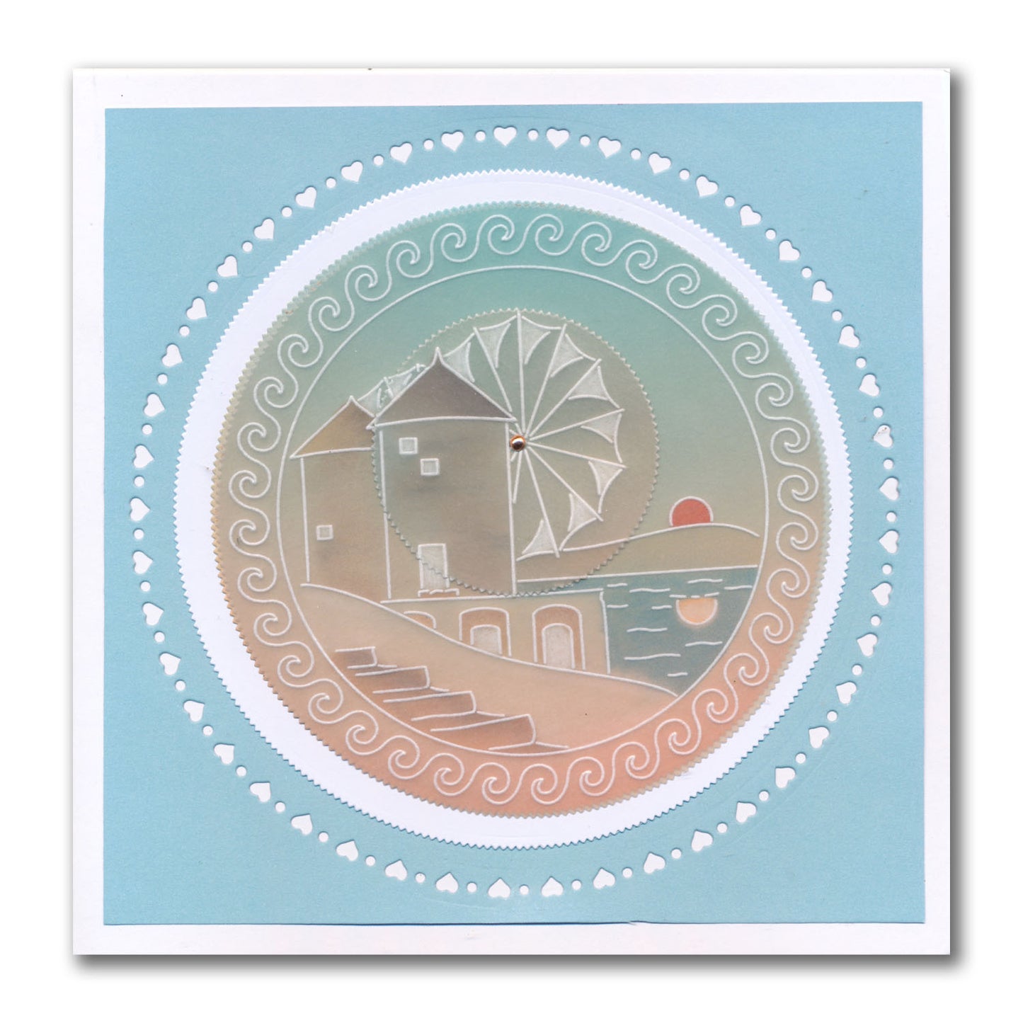 Linda's Windmills of Mykonos Layering Frame A4 Square Groovi Plate