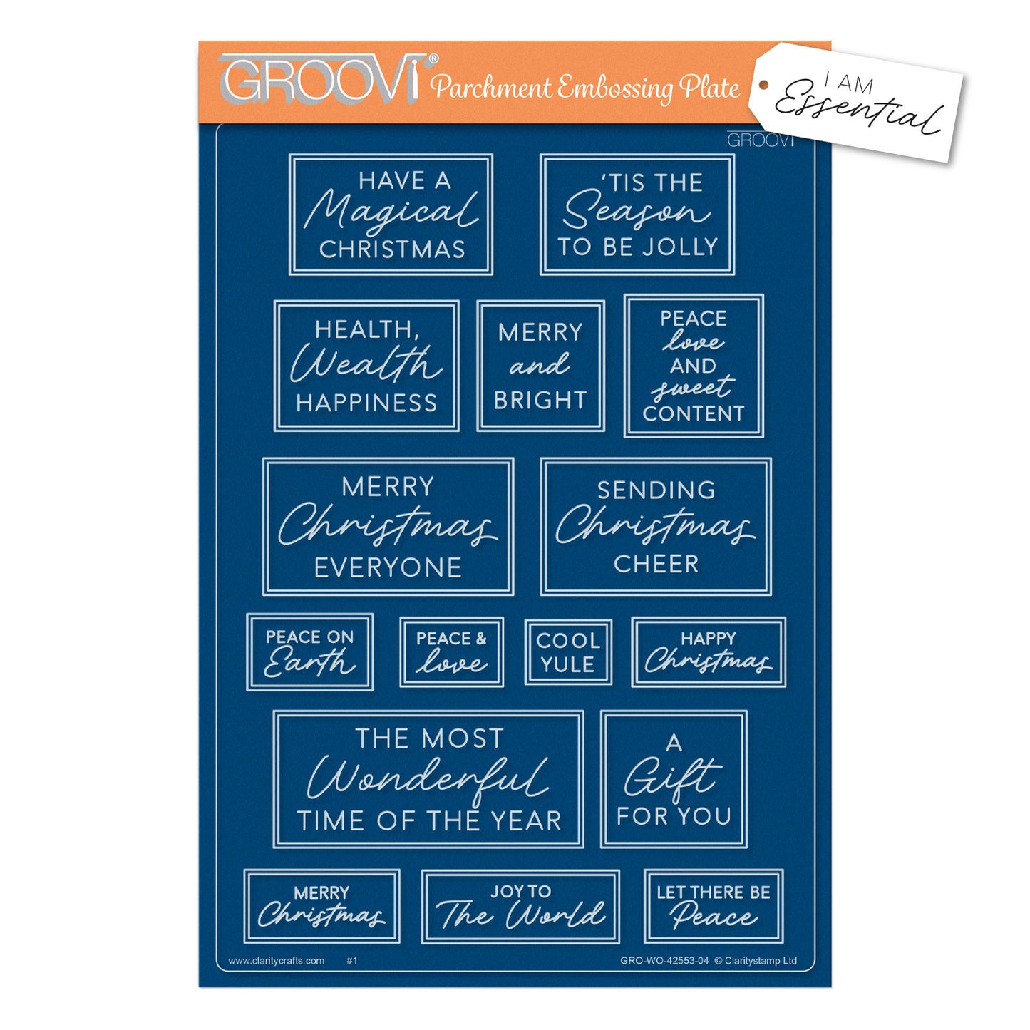I Am Essential - Christmas Sentiments A5 Groovi Plate