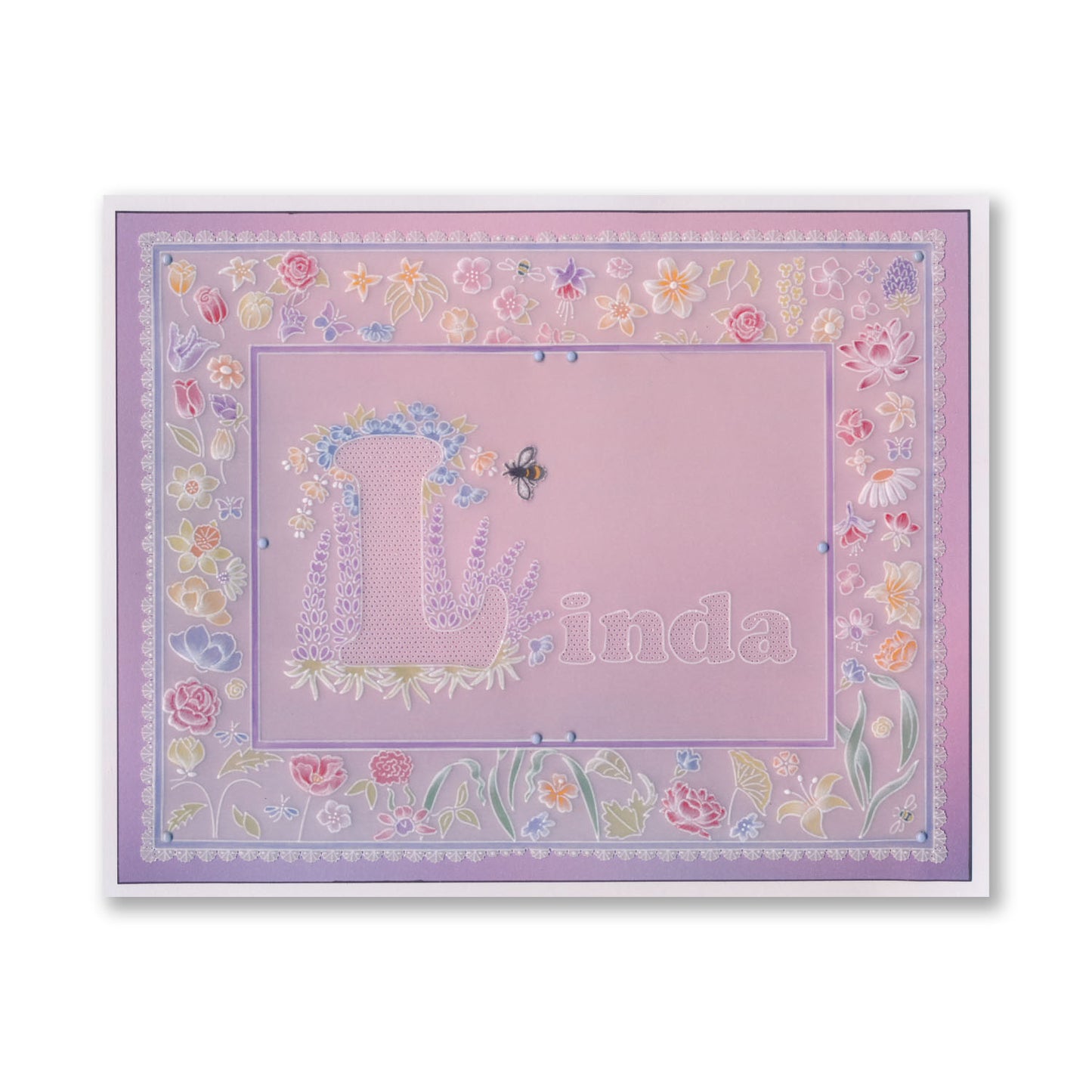 Linda's Floral Alphabet - Letter L A6 Square Groovi Plate