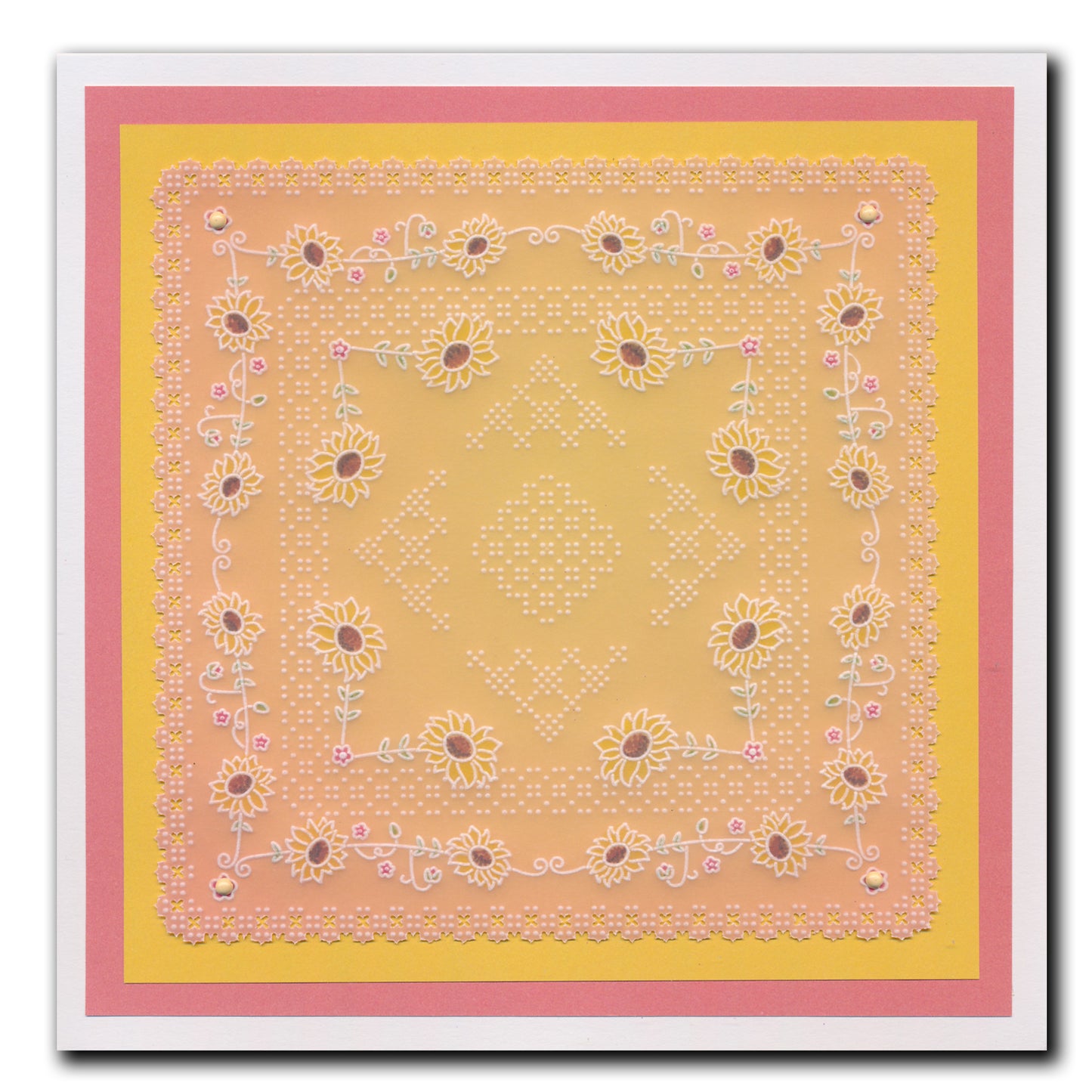 Jazz's Summer Sunflowers Frame A5 Square Groovi Plate