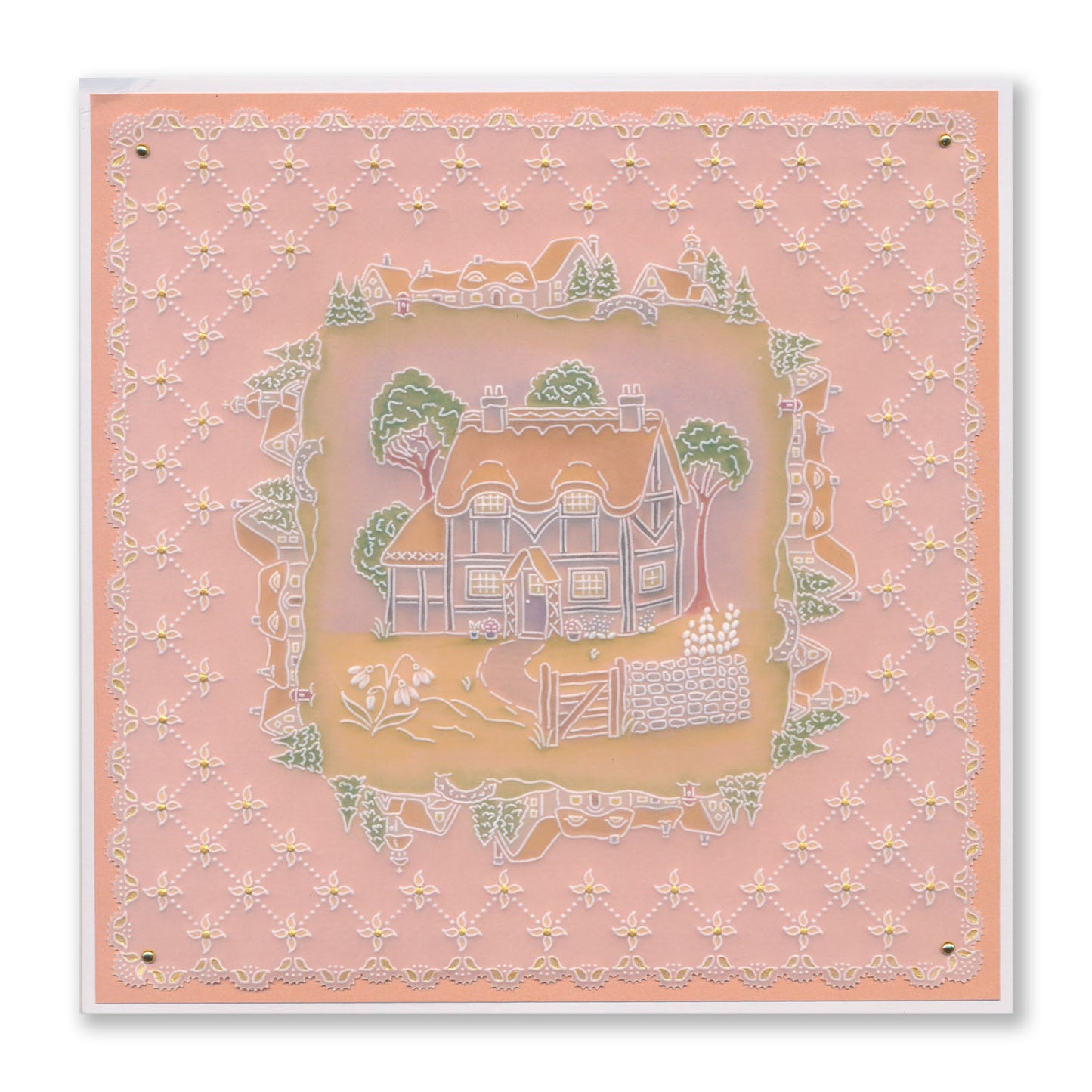 Linda's Country Cottage Layering Frame A4 Square Groovi Plate