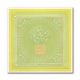 Linda's Dotty Cross-Stitch Lemon Tree Layering Frame A4 Square Groovi Plate