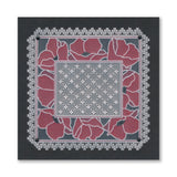 Floral Frame & Sentiments - Happy Birthday Poppies A6 Square Groovi Plate