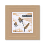 Linocut Floral- Teasels A5 Stamp Set