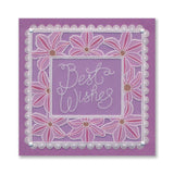 Floral Frame & Sentiments  - Best Wishes Clematis A6 Square Groovi Plate