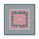 Festive Frame & Sentiments - Joy to the World Holly & Ivy A6 Square Groovi Plate