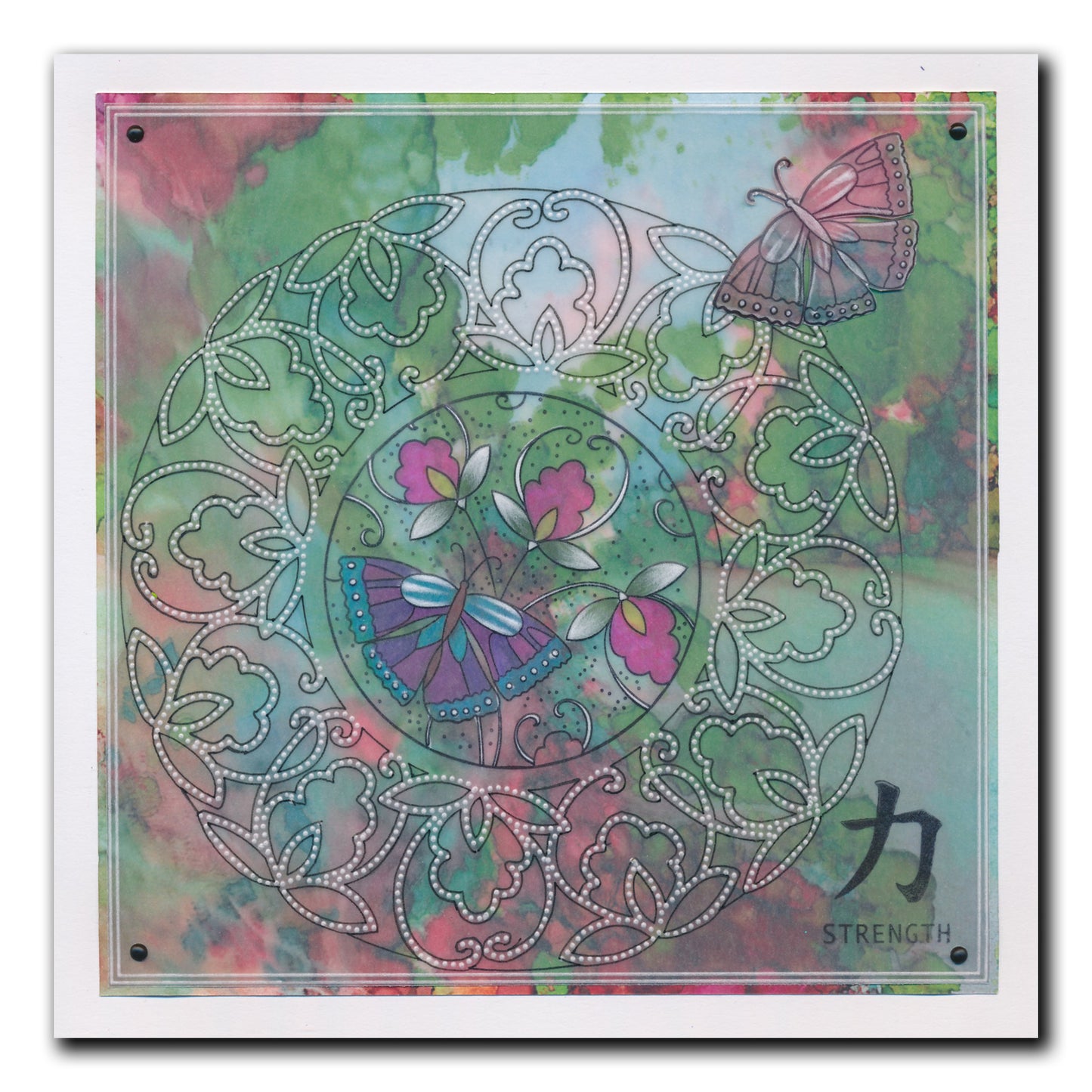 Barbara's SHAC Beauty Circular Decorative Frame 7" x 7" Stencil