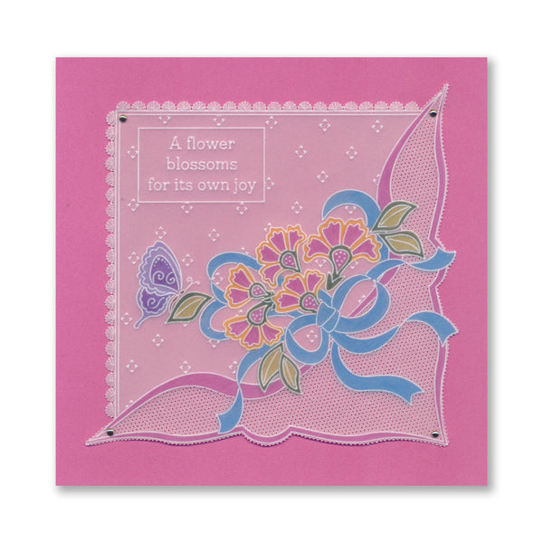 Placa Groovi Para Pergamino - Diseño De Encaje Y Mariposas, Tamaño A5 (148x148mm)