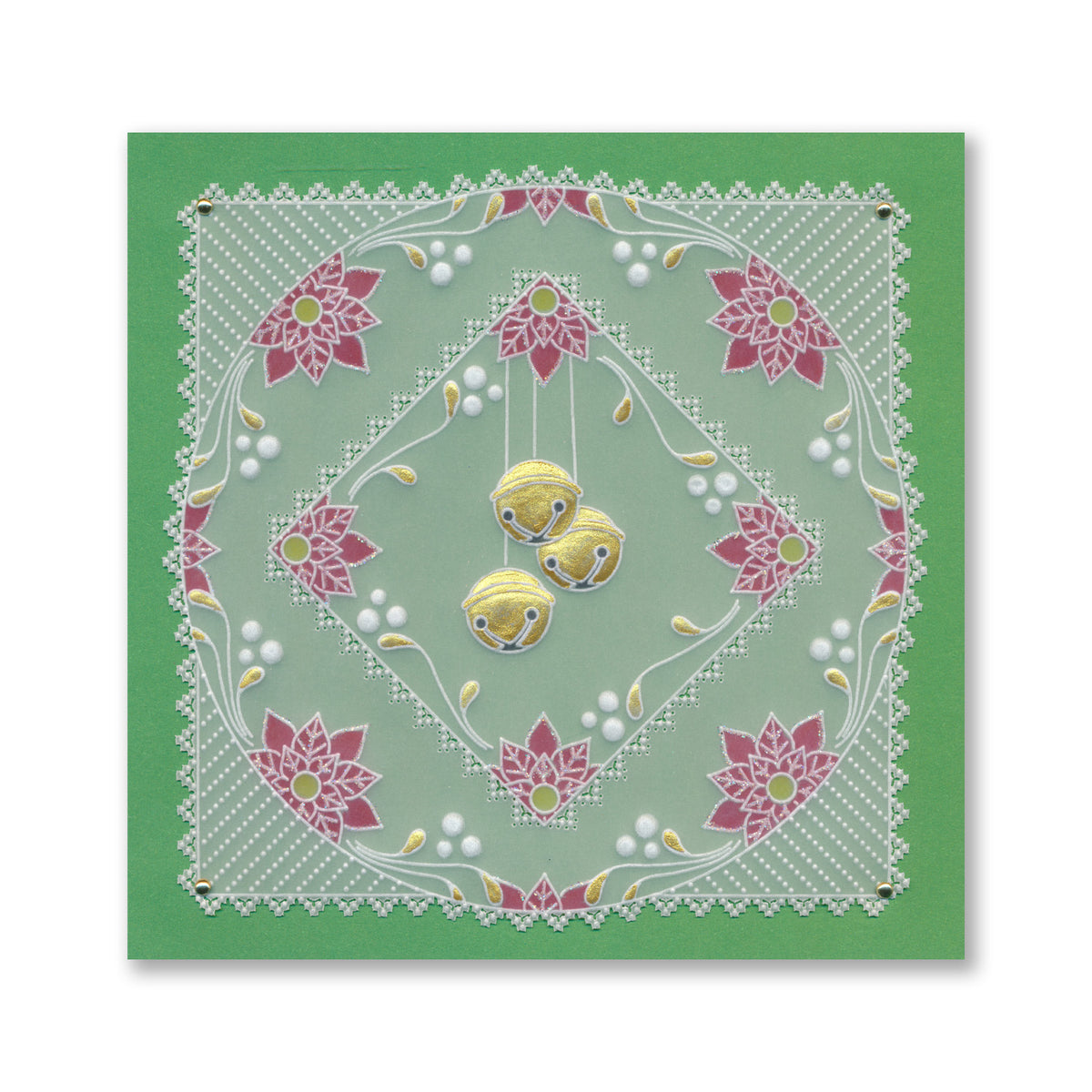 Tina's Bells & Poinsettias Christmas All in One A5 Square Groovi Plate