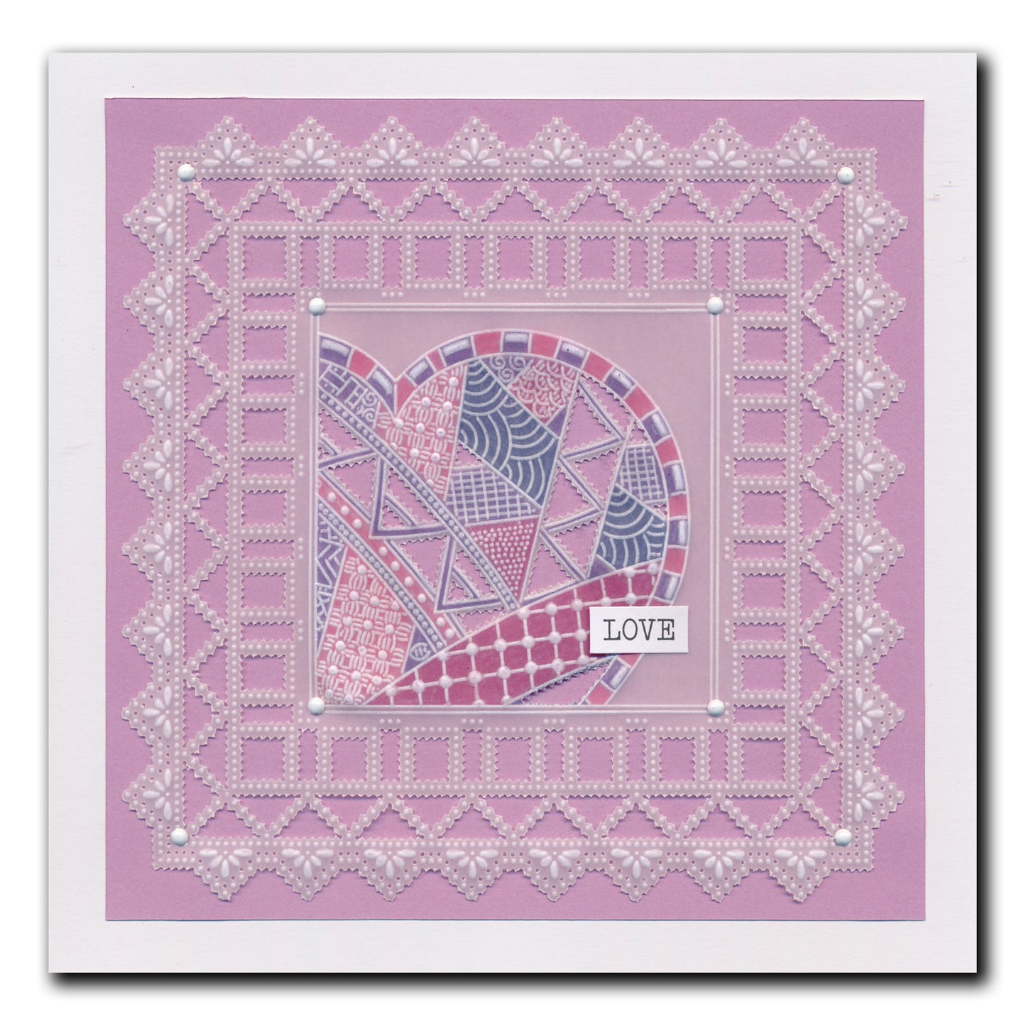 Barbara's SHAC Love Heart Doodle A5 Square Groovi Plate