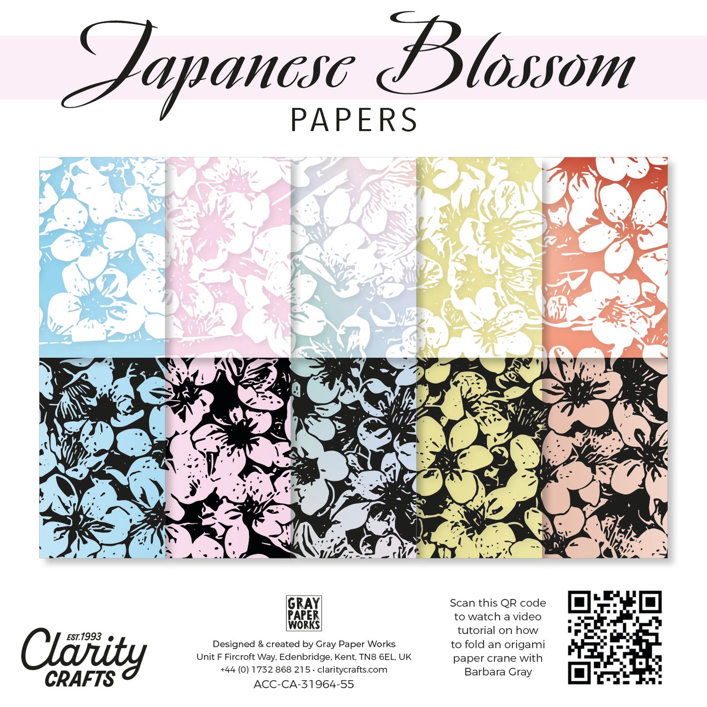 Japanese Blossom Papers 5" x 5"