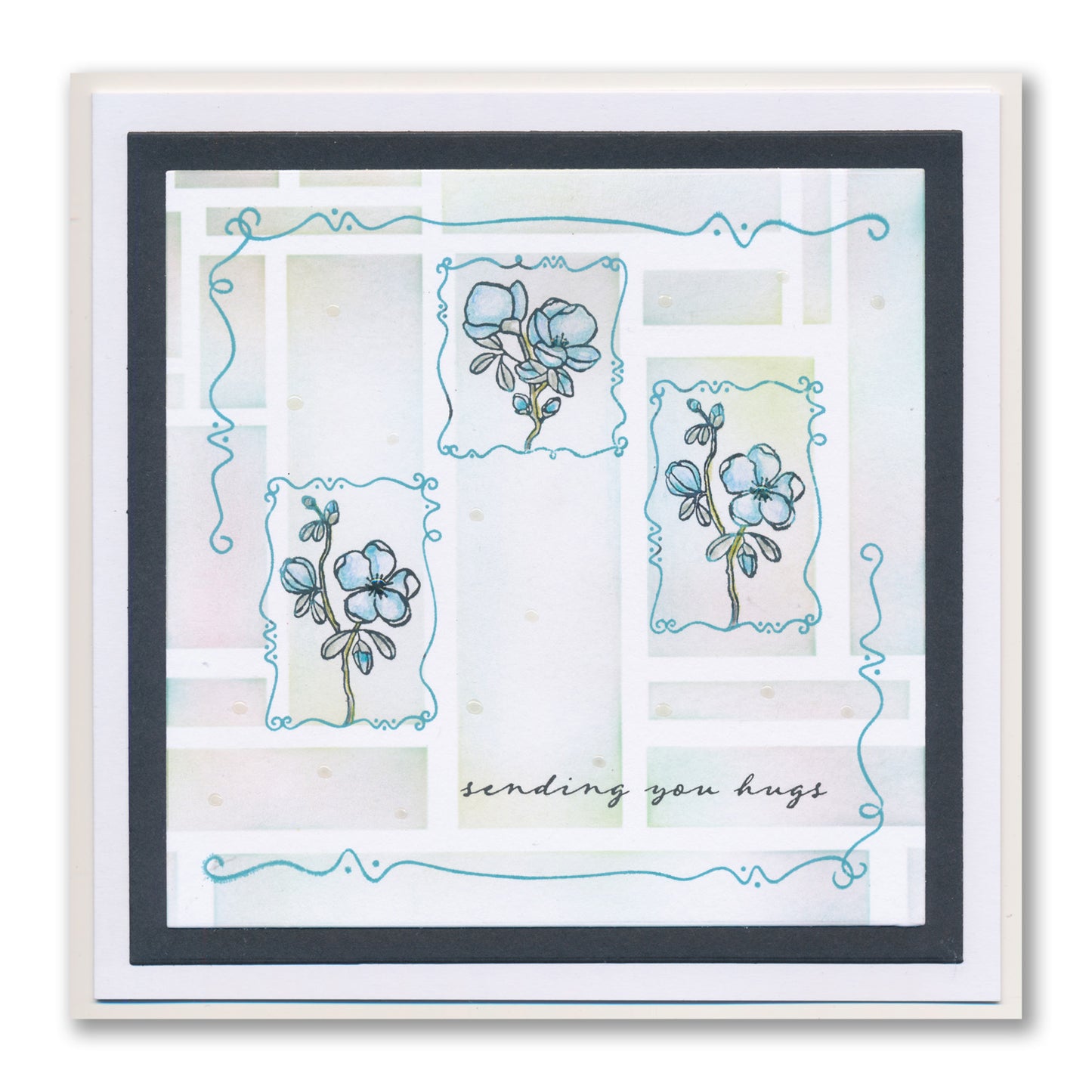 Barbara's SHAC Japonica Floral Panels A6 Square Stamp Set