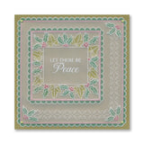 Festive Frame & Sentiments - Joy to the World Holly & Ivy A6 Square Groovi Plate