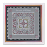 Tina's Hearts & Swirls Embroidery Parchlet A6 Square Groovi Plate