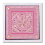 Tina's Floral Embroidery Parchlets A6 Square Groovi Plate Collection