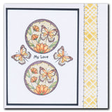 Barbara's SHAC Peace - Japanese 2 Way Overlay Flowers & Butterflies Stamp, Mask & Stencil Duo