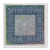 Linda's Dotty Cross-Stitch Christmas Layering Frame A4 Square Groovi Plate